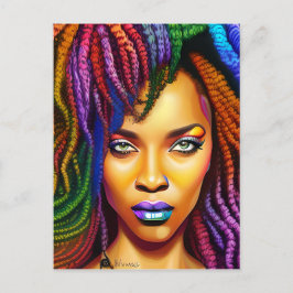 Touch nicht meine Haare schwarze Melanin Afro Quee Postkarte