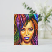 Touch nicht meine Haare schwarze Melanin Afro Quee Postkarte (Stehend Vorderseite)