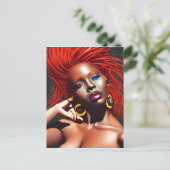 Touch nicht meine Haare schwarze Melanin Afro Quee Postkarte (Stehend Vorderseite)