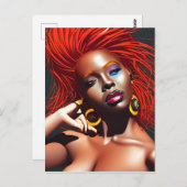 Touch nicht meine Haare schwarze Melanin Afro Quee Postkarte (Vorne/Hinten)