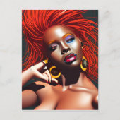 Touch nicht meine Haare schwarze Melanin Afro Quee Postkarte (Vorderseite)