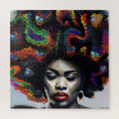 Touch nicht meine Haare schwarze Melanin Afro Quee Puzzle (Vertikal)