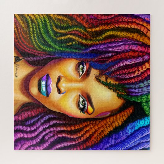 Touch nicht meine Haare schwarze Melanin Afro Quee Puzzle (Horizontal)