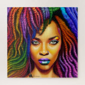 Touch nicht meine Haare schwarze Melanin Afro Quee Puzzle (Vertikal)