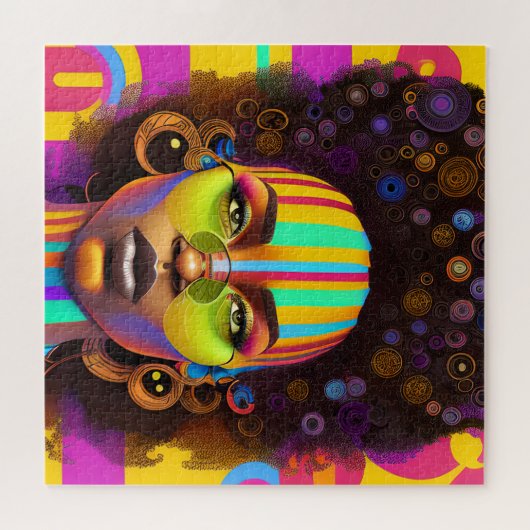 Touch nicht meine Haare schwarze Melanin Afro Quee Puzzle (Horizontal)