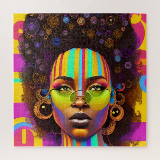 Touch nicht meine Haare schwarze Melanin Afro Quee Puzzle (Vertikal)
