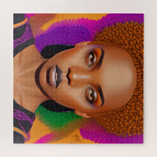 Touch nicht meine Haare schwarze Melanin Afro Quee Puzzle (Horizontal)