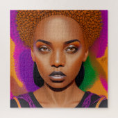 Touch nicht meine Haare schwarze Melanin Afro Quee Puzzle (Vertikal)