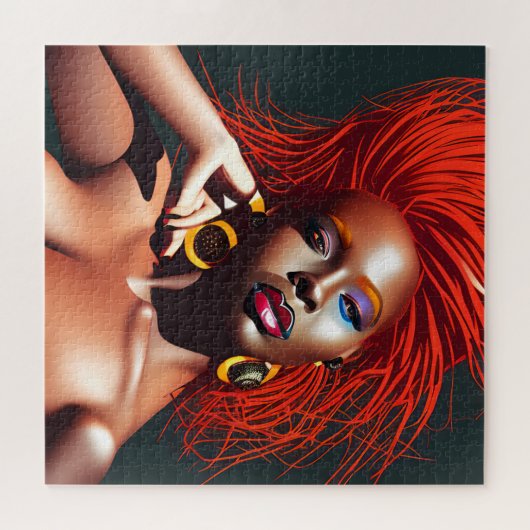 Touch nicht meine Haare schwarze Melanin Afro Quee Puzzle (Horizontal)