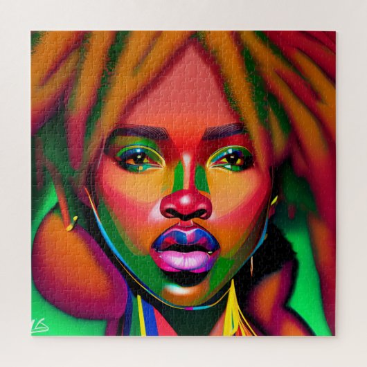 Touch nicht meine Haare schwarze Melanin Afro Quee Puzzle (Vertikal)