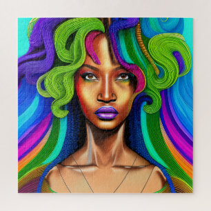 Touch nicht meine Haare schwarze Melanin Afro Quee Puzzle