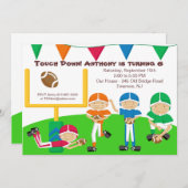 Touch Nieder! Fußball-Team Geburtstag Einladung (Vorne/Hinten)