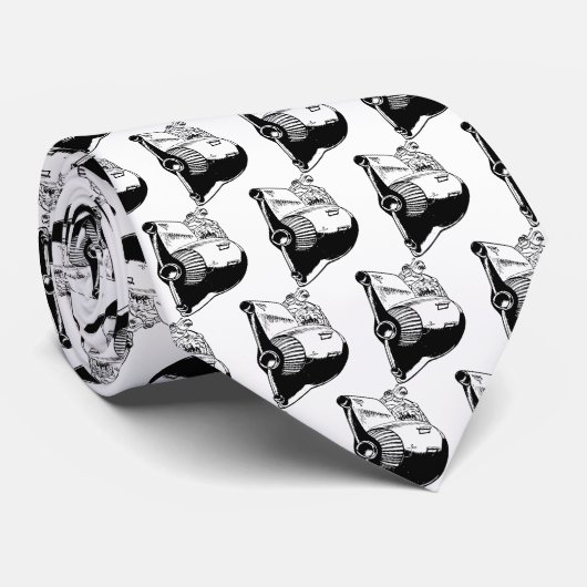 Touch Nostalgie - Retro-Rocketship Krawatte (Gerollt)