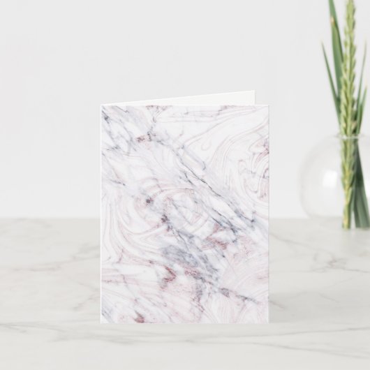 Touch of Rose White & Grey Marble Thank You Fold Dankeskarte (Vorderseite)