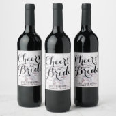 Touch Rose Weiß & Grau Marmor Ristorante La Lanche Weinetikett (Flaschen)