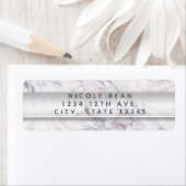 Touch Rose Weiß & Grau Marmor Swirl Chic Party (Insitu)