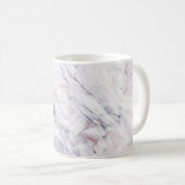 Touch Rose Weiß & Grau Marmor Swirl Chic Party Kaffeetasse (VorderseiteRechts)