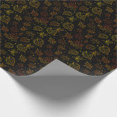 Touch von Elegance Copper-Blätter auf Schwarz Geschenkpapier (Ecke)