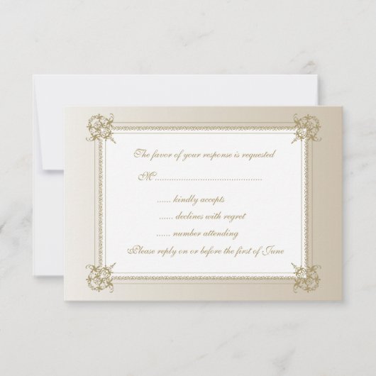 Touch von Gold RSVP Karte (Vorderseite)