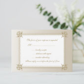 Touch von Gold RSVP Karte (Stehend Vorderseite)