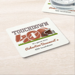 Touchdown 40 Funny Football 40. Geburtstag Rechteckiger Pappuntersetzer