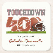 Touchdown 40 Funny Football 40. Geburtstag Rechteckiger Pappuntersetzer (Vorderseite)