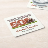 Touchdown 50 Funny Football 50. Geburtstag Rechteckiger Pappuntersetzer (angewinkelt)