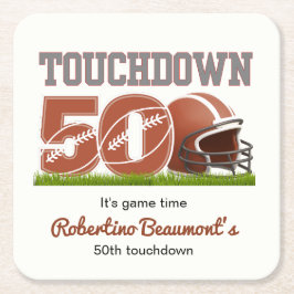 Touchdown 50 Funny Football 50. Geburtstag Rechteckiger Pappuntersetzer