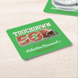Touchdown 50 Funny Football 50. Geburtstag Rechteckiger Pappuntersetzer