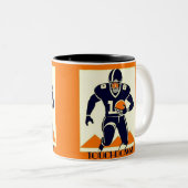 Touchdown American Football Art Deco Graphic Zweifarbige Tasse (VorderseiteRechts)