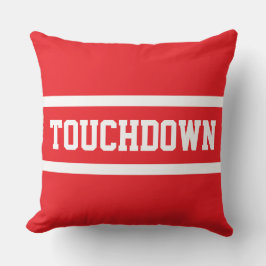 TOUCHDOWN Athletic Bold Bright Red White Stripes Kissen