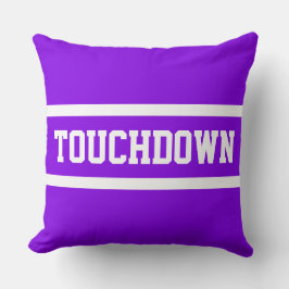 TOUCHDOWN Athletic Fun Bright Purple White Stripes Kissen