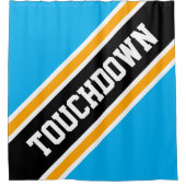 TOUCHDOWN Azure Blue Yellow Black Racing Streifen Duschvorhang (Vorderseite)
