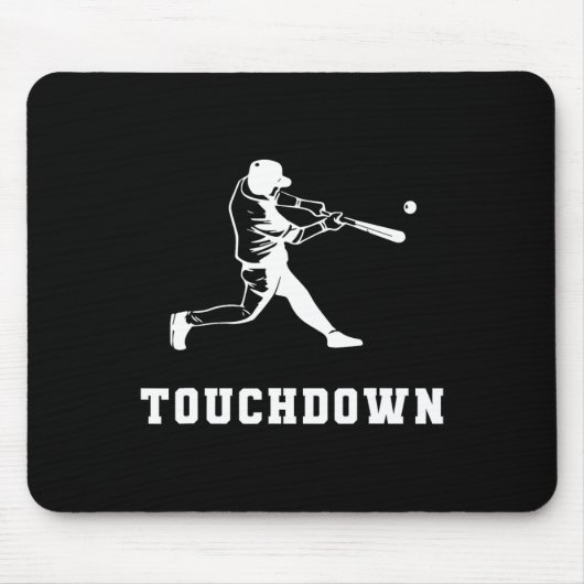 Touchdown Baseball Humor Lustig Touchdown Baseball Mousepad (Vorne)