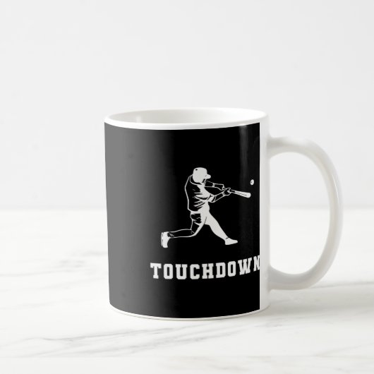 Touchdown Baseball Humor Lustiger Touchdown Baseba Kaffeetasse (Rechts)