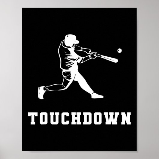Touchdown Baseball Humor Lustiger Touchdown Baseba Poster (Vorne)
