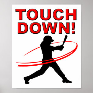 Touchdown Baseball Lustiges Poster