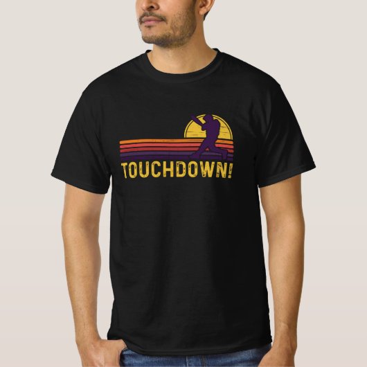Touchdown-Baseball Retro-Sunset-Player T-Shirt (Vorderseite)