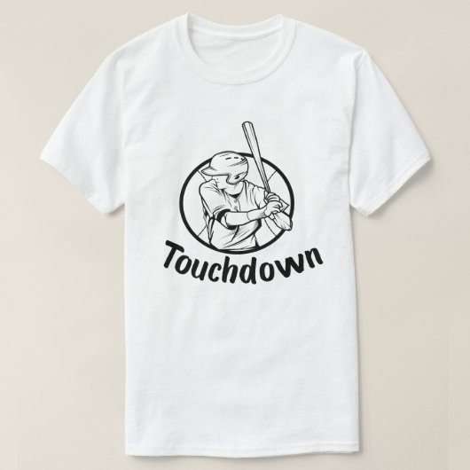 Touchdown Baseball Vintag Retro Baseball Player T-Shirt (Design vorne)