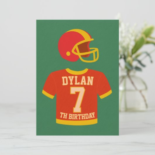 Touchdown Birthday Invitation – Football Party Inv Einladung (Stehend Vorderseite)