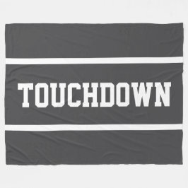 TOUCHDOWN Bold Gray Sporty White Football Stripes Fleecedecke