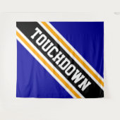 TOUCHDOWN Bold Navy Blue Yellow White Stripes Wandteppich (Vorderseite (Horizontal))