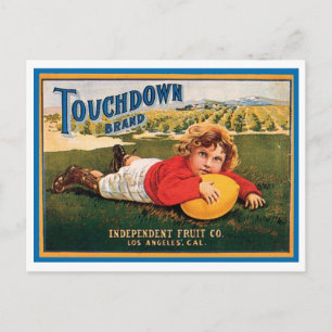 Touchdown Brand Vintage-Kistenetikett Postkarte