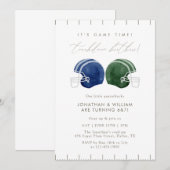 Touchdown-Bruder-Gemeinsame-Fußball-Helm-Geburtsta Einladung (Vorne/Hinten)