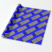 TOUCHDOWN Fette königliche blaue schwarze Fußballs Geschenkpapier (Ungerollt)