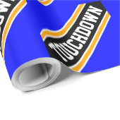 TOUCHDOWN Fette königliche blaue schwarze Fußballs Geschenkpapier (Rolleneckpunkt)