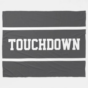 TOUCHDOWN Fettes Grau Sportliches Weiß Fußball Str Fleecedecke