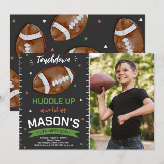 Touchdown Football Geburtstags-Foto Einladung