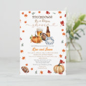 Touchdown Football Pumpkin Beer Fall Windeldusche Einladung (Stehend Vorderseite)