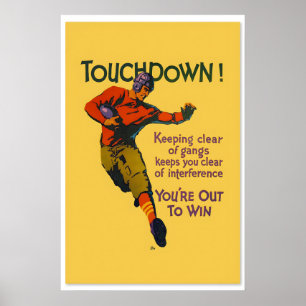 Touchdown! - Football-Themensch Arbeitsanreiz aus Poster